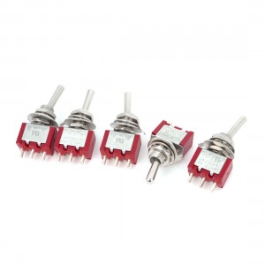 5Pcs AC 250V 2A 120V 5A ON-PFF-ON 3 Position SPDT 3 Terminals Toggle Switch