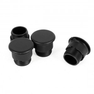4 Pcs Black Plastic Push Button Switch 16mm Mount Hole Panel Plug Cap