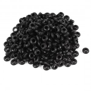 300Pcs 5mm x 10mm Black Rubber Cable Wiring Grommets Gasket Ring