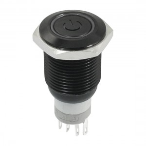 DC3-6V White LED Power Indicator SPDT 16mm Latching Plastic Push Button Switch