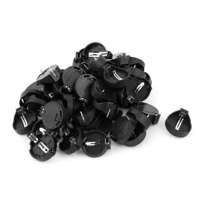 50 Pcs 2 Pins CR2032 CR2025 Coin Cell Button Battery Socket Holder Case Black