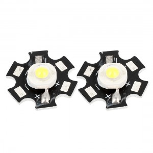 2pcs 5W 6000-6500K White Light LED Lamp Bead Emitter 290-300LM
