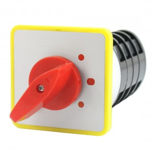 AC500V 16A 4 Poles 16 Screw Terminals Square Panel Rotary Changeover Switch