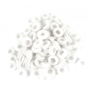 100pcs 8mm x 15mm White Rubber Wiring Grommets Ring Cable Protector