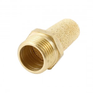 Brass 16mm 3/8PT Male Thread Noise Reducing Pneumatic Muffler Silencer Filter