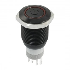 Red LED Angel Eye SPDT 16mm Panel Mount Latching Plastic Power Pushbutton Switch