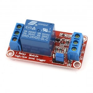 Red 1 Channel 1CH  H/L Level Trigger Optocoupler Relay Module DC 24V