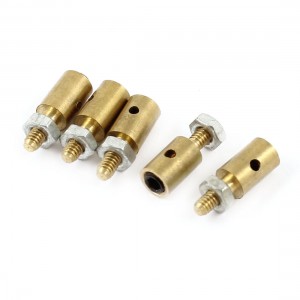 5 Pcs Gold Tone Brass Hex Nut Thread Dia 2mm Linking Rod 4 x 11mm for RC