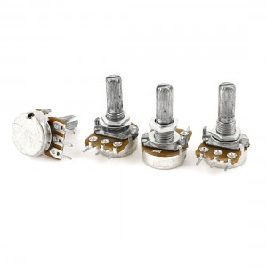 4 Pcs Type B Single Linear 20mm Shaft Rotary Taper Potentiometers B5K 5K Ohm