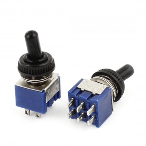 2Pcs Latching DPDT 6 Pin Terminals 2 Position Toggle Switch AC125V 6A