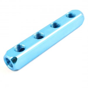 Air Compressor 1/4PT 4 Way Air Hose Pipe Inline Manifold Block Splitter