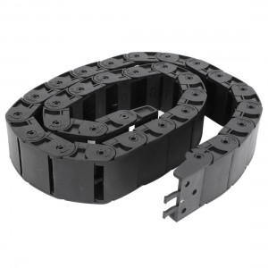 CNC Machine Black Plastic 18mmx37mm R6cm Cable Drag Chain 3.6Ft Long