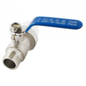 Blue Soft Plastic Coated Metal Lever 1/2PT to 20mm Copper Plated Ball Valve