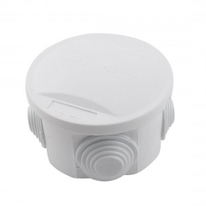 Waterproof Round Junction Box IP55 Cable Joint 74x47mm Rubber Grommets