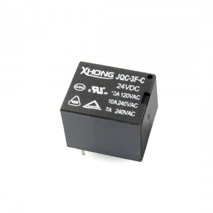 JQC-3F-C DC 24V Coil Voltage SPDT 1NO 1NC 5 Pins Power Relay Black