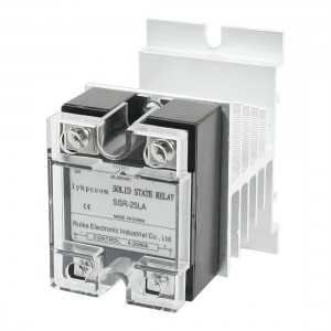 4-20mA to AC 28-280V 25A Single Phase Clear Cover Solid State Relay w Heatsink