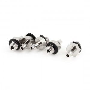 5 Pcs M5 5mm Male Threaded to 4mm 5/32" Pneumatic Straight Hose Barb Fittings