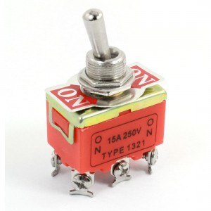 ON-ON 2-Position DPDT Self-Locking 6 Terminals Toggle Switch AC 250V 15A