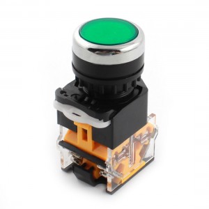 AC 660V 10A 24mm Thread DPST 1NO 1NC Momentary Green Cap Push Button Switch