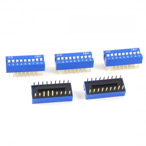 5 Pcs Blue Double Row 18 Pin 9 Positions 2.54mm Pitch DIP Switches