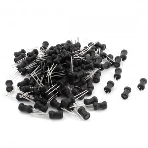 100Pcs 680uH 200mA 6x10mm 10% Tolerance Shielded Radial Lead Inductor Black