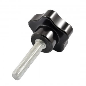 Black 8mm x 40mm Thread Replacement Star Hand Knob Tightening Screw