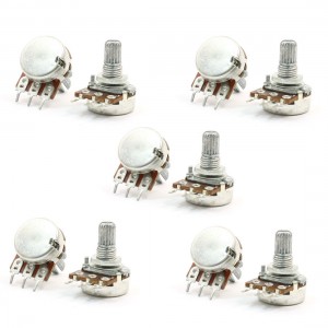 10pcs 5K ohm 6mm Split Knurled Shaft Single Linear Rotary Potentiometer