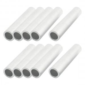 10 Pcs 17mm OD 2.4mm Thickness Silver Tone Aluminum Connecting Tubes Fitting