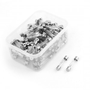 Car Motorcycle 15A Bent Core Silver Tone AGU Fuse 100 Pcs