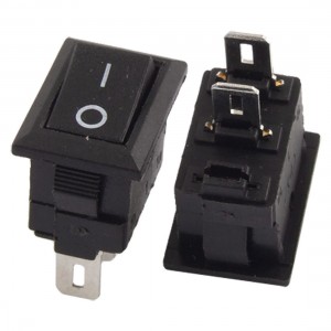 20 Pcs Black 13x8mm 2 Pin SPST On/Off Snap-in Boat Rocker Switch 250V 3A AC