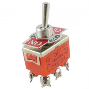 AC 15A 250V 3 Position DPDT ON-OFF-ON 6 Pin Toggle Switch