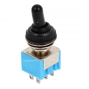 AC 125V 6A DPDT 6 Terminals 3P Self Locking Rocker Toggle Switch