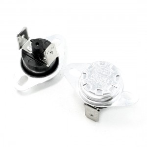 2 Pcs 110C Celsius NC. 2 Pin Bent Foot Design Manual Reset Thermostat 10A AC250V