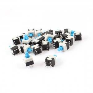 25Pcs 6 Pin 8mmx8mm Latching DPDT Mini Computer Reset Push Button Switch