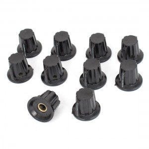 Black 15mm Top Dia 6mm Shaft Potentiometer Volume Control Knobs 10 Pcs