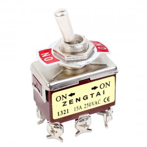 Panel Mount 3PDT ON/ON 6 Screw Terminals Toggle Switch AC 250V 15A