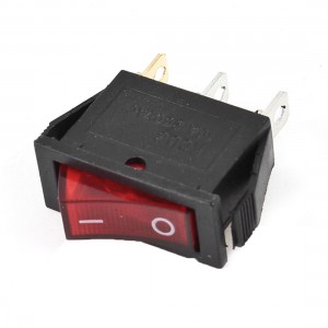 Red Press Button On/Off SPST 3 Pin Snap in Boat Rocker Switch 15A 250VAC