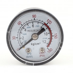 1cm Male Threaded 1.7" Dia 0-180PSI Pneumatic Air Gas Pressure Gauge