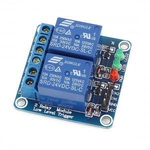 Blue 2 Channel 2CH Low Level Trigger PLC Relay Module DC 24V