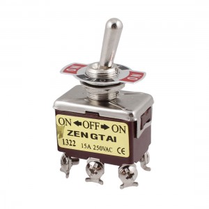 AC 250V 6A 6 Screw Terminals ON/OFF/ON DPDT Toggle Switch