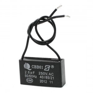 CBB61 2.8uF AC 250V Rectangle Non Polar Motor Strating Capacitor