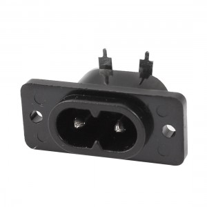 Black 2-Pin IEC320 C8 Inlet Plug Power Socket Connector AC 250V 2.5A