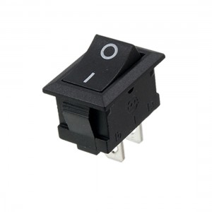AC 250V 8A 2 Pin ON-OFF I/O 2 Position SPST Snap In Rocker Switch Black 20x15mm