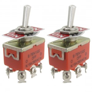 2 Pcs AC 250V 15A 3 Position 2P2T DPDT 6 Screw Terminals Toggle Switch 11.8mm Ho
