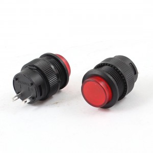 2 Pcs Red SPST Non Locking Push Button Switch R16-503 AC 250V 3A