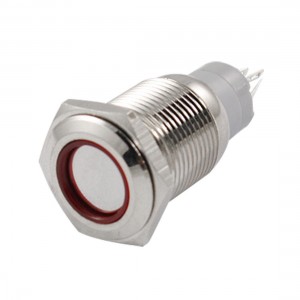 Stainless Switch 16mm 12V Self-locking Push Button Red Led AC 250V 3A