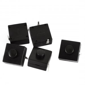 5 Pcs 2Pins Push Button Switch Black AC 250V 1.5A for Electric Torch