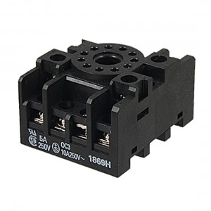 AC 250V 5A PF113A-E Power Relay Socket Base Round 11 Pin DIN Rail Mount