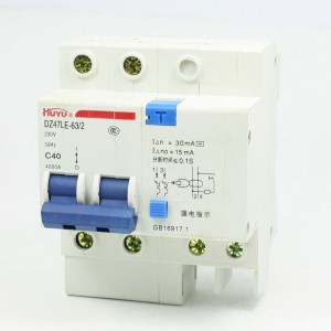 AC 230V 40A 2 Poles Overload Protection ELCB Earth Leakage Circuit Breaker