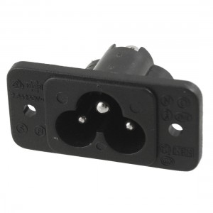 Black 3 Pin IEC320 C6 Inlet Plug Power Socket AC 250V 2.5A